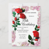 Floral Birthday Uitnodiging (Voorkant)