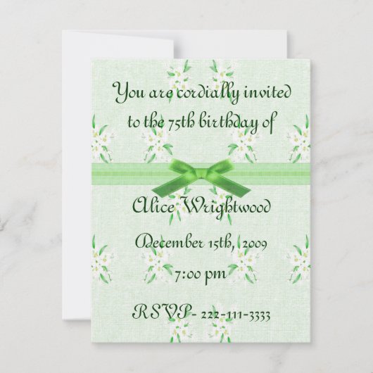 Floral Birthday Uitnodiging (Voorkant)