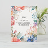 Floral Birthday Uitnodiging (Staand voorkant)