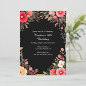 Floral Birthday Uitnodiging (Staand voorkant)