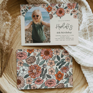 Floral Birthday Uitnodiging   Beach Birthday