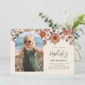 Floral Birthday Uitnodiging | Beach Birthday (Staand voorkant)