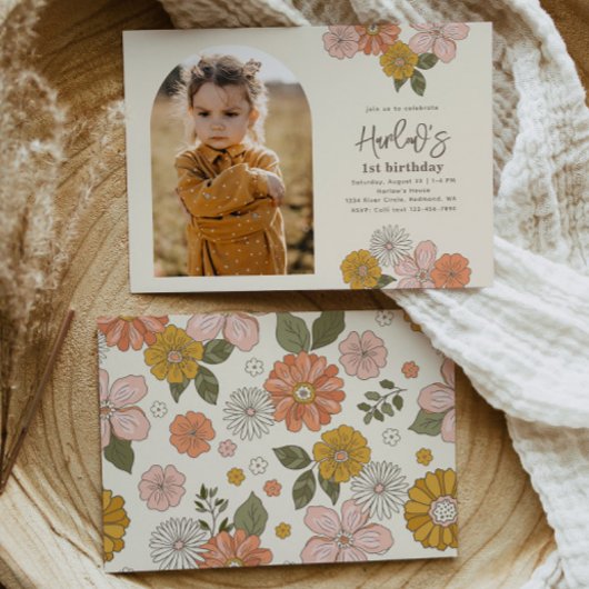 Floral Birthday Uitnodiging | Geestdag van het mei