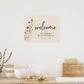 Floral Birthday Welcome Poster (Keuken)