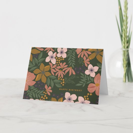 Floral Birthday Wenskaart september Bedankkaart (Voorkant)