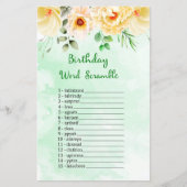 Floral Birthday Word Scramble Game (Voorkant)