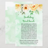 Floral Birthday Word Search Game (Voorkant / Achterkant)