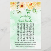 Floral Birthday Word Search Game (Voorkant)