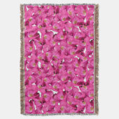 Floral blaast een roze patroon op. deken (Voorkant Verticaal)