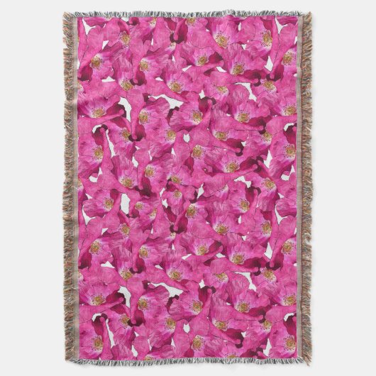 Floral blaast een roze patroon op. deken (Voorkant Verticaal)