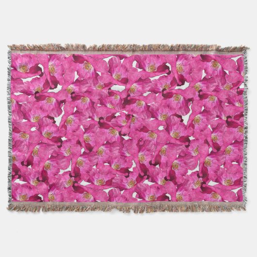 Floral blaast een roze patroon op. deken (Voorkant)