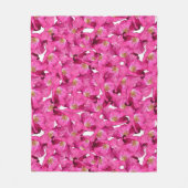 Floral blaast een roze patroon op. fleece deken (Voorkant)