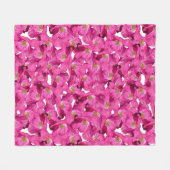Floral blaast een roze patroon op. fleece deken (Voorkant (Horizontaal))