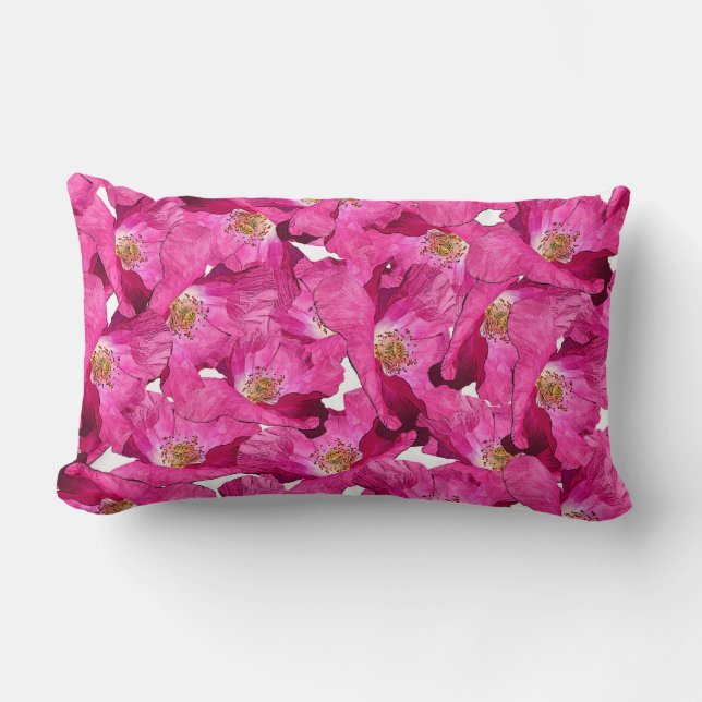 Floral blaast een roze patroon op. kussen (Voorkant)
