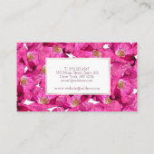 Floral blaast een roze patroon op. Tekst. Visitekaartje (Achterkant)