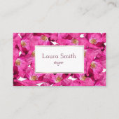 Floral blaast een roze patroon op. Tekst. Visitekaartje (Voorkant)