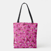 Floral blaast roze patroon op. Monogram. Tote Bag (Achterkant)