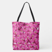 Floral blaast roze patroon op. Monogram. Tote Bag (Achterkant)