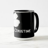 Floral Black, aangepaste naam latte Mok (Voorkant rechts)