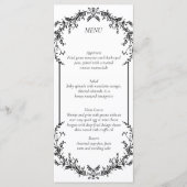 Floral Black and White Line Art Wedding | Menu (Voorkant)