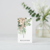 Floral Black and White Peonies Wedding Registry Informatiekaartje (Staand voorkant)