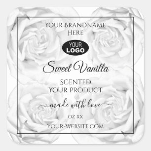 Floral Black and White Product Package Labels Logo