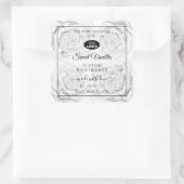 Floral Black and White Product Package Labels Logo (Tas)