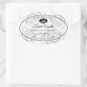 Floral Black and White Product Package Labels Logo (Tas)