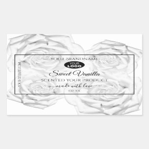 Floral Black and White Product Package Labels Logo