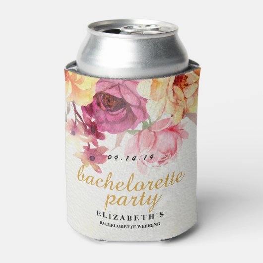 Floral Black Bachelorette Party Koelbox Blikjeskoeler (Blikje Voorkant)