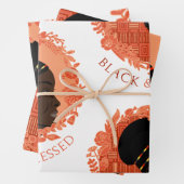 Floral Black & Blessed Inpakpapier Vel (In situ)