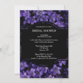 Floral Black Bridal Shower-uitnodigingen Kaart (Voorkant)