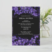 Floral Black Bridal Shower-uitnodigingen Kaart (Staand voorkant)