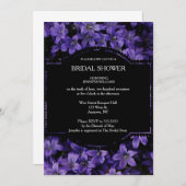 Floral Black Bridal Shower-uitnodigingen Kaart (Voorkant / Achterkant)