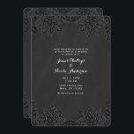 Floral Black Chalkboard en Lace Country Wedding Kaart<br><div class="desc">Aanpassen voor elke gebeurtenis</div>