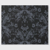 Floral Black Damask Cadeaupapier (Vlak)