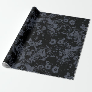 Floral Black Damask Cadeaupapier