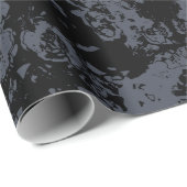 Floral Black Damask Cadeaupapier (Rol Hoek)