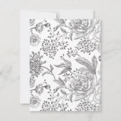 Floral Black Elegant Wedding Kaart (Achterkant)