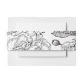 Floral Black Elegant Wedding Uitnodigingen Wikkel (Voorkant Voorbeeld)