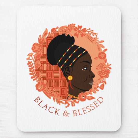 Floral Black en Blessed Muismat (Voorkant)