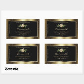 Floral Black en Gold Brown Glitter Product Labels (Vel)