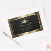 Floral Black en Gold Brown Glitter Product Labels (Envelop)