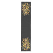 Floral Black en Gold Medium Tafelloper (Voorkant)