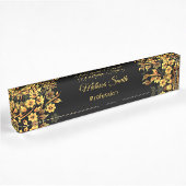 Floral Black en Gold Naambordje