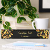 Floral Black en Gold Naambordje