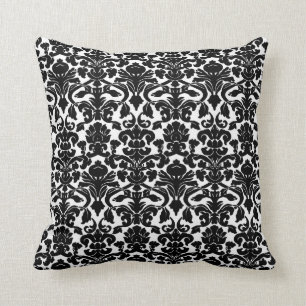  Floral Black en White Damask Pillow Kussen