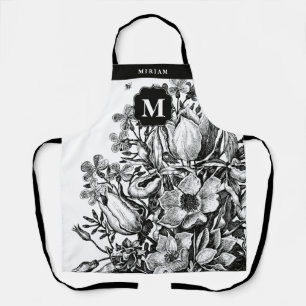 Floral Black en White Monogram Schort