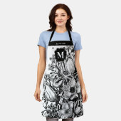 Floral Black en White Monogram Schort (Gedragen)