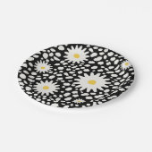 Floral Black en White Pattern Papieren Bordje (Gekanteld)